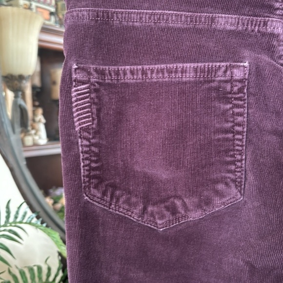 Paige Corduroy High Rise Lou Lou Pants Boot Cut Flare Burgundy Fall Tall Long - Picture 9 of 16